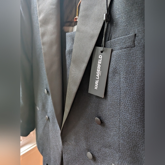 Nwt Karl Lagerfeld Black Tuxedo Set with Classic Tailoring - Picture 1 of 4